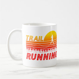 Trail Running orangen Sonnenuntergang mit Bergen Kaffemugg
