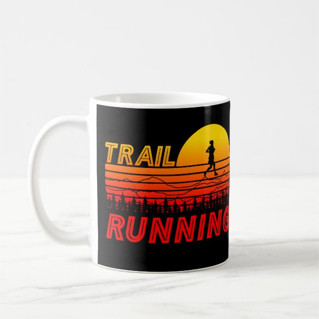 Trail Running orangen Sonnenuntergang mit Bergen Kaffemugg (Vänster)