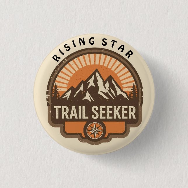 Trail seeker Explorer Badge | Kids Outdoor Award Knapp (Framsida)