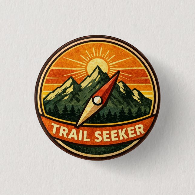Trail Seeker-märke | Äventyrsutmärkelse för friluf Knapp (Framsida)