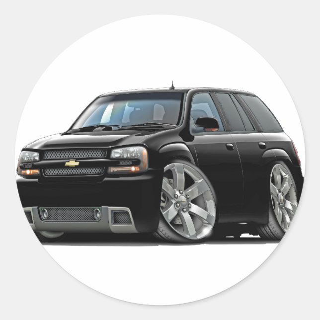 Trailblazer Black Lastbil Runt Klistermärke (Framsida)