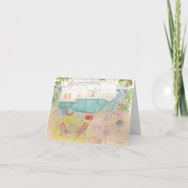 Trailer Art - Shasta Beach Camp Kort (Framsida)