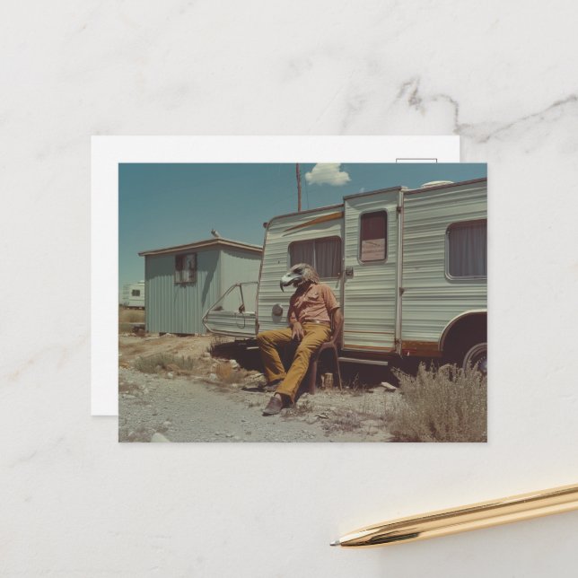Trailer Park Birdman Vykort (Fram/Back In Situ)