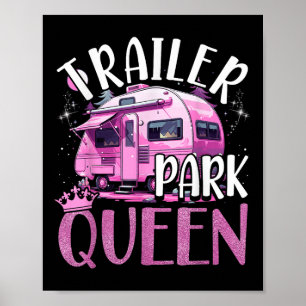 Trailer Park Drottning Rolig Camping Rosa Trailer Poster