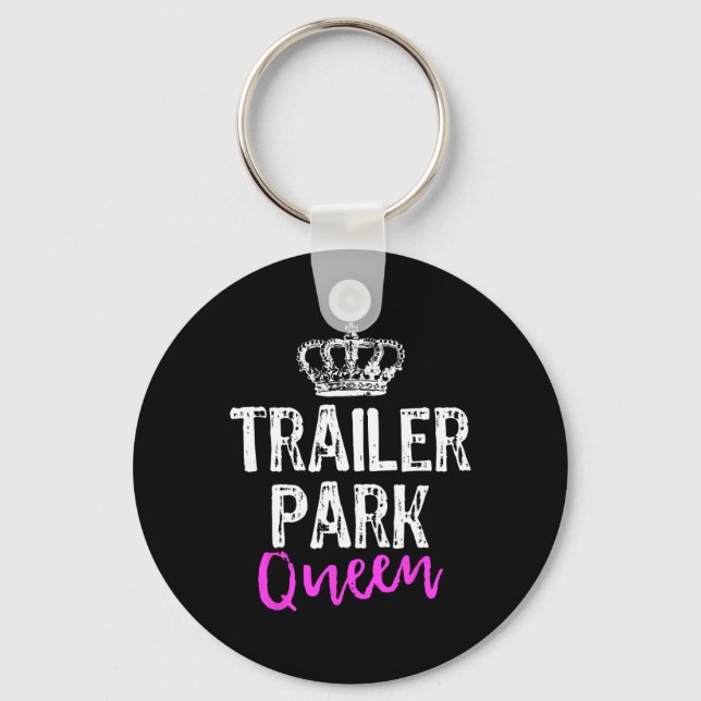 Trailer Park Drottning Roligt Redneck Camping Julp Nyckelring (Framsida)