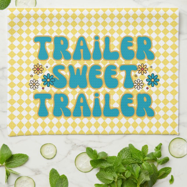 Trailer Sweet Trailer Gult Harlequin Kökshandduk (Vikta)