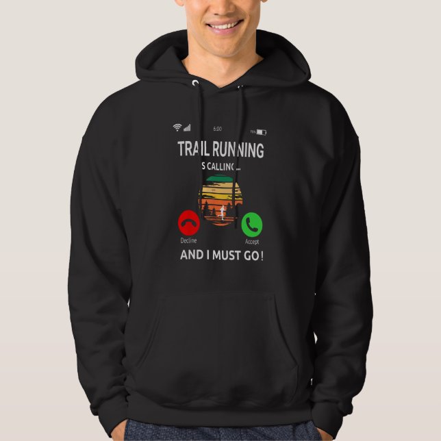 Trailrunning Trailrunner Running Artwork Trail Run Hoodie (Framsida)