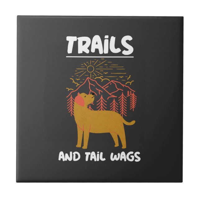 Trails and tail Wags Labrador Retriever Kakelplatta (Framsidan)