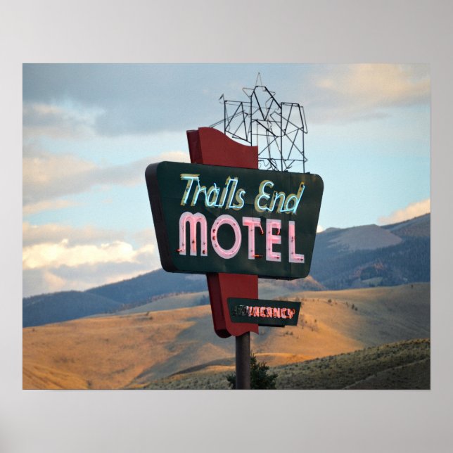 Trails End Motel Sign, Wyoming Poster (Framsidan)