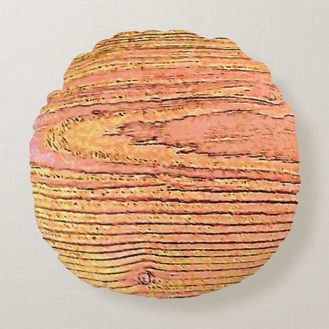 Träimitationer, skorpa och naturnära älskare rund kudde (Framsidan)