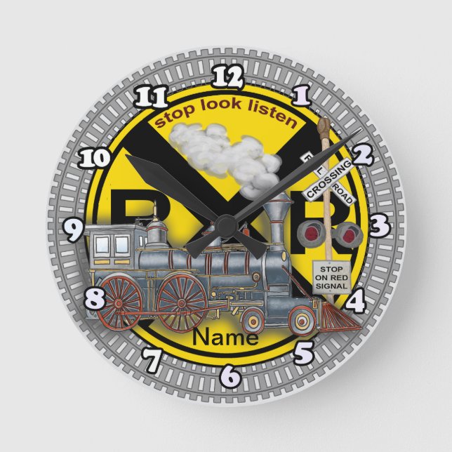 Train Crossing  Rund Klocka (Framsida)
