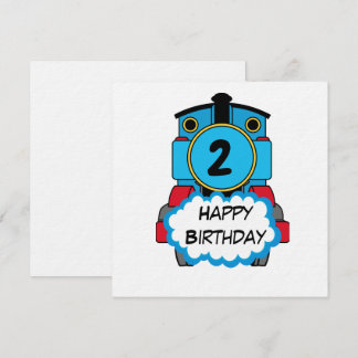 Train Happy Birthday round Sticker Inbjudningar