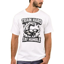 Train Hard Stay Humble – Gym Mindset Balance Tee