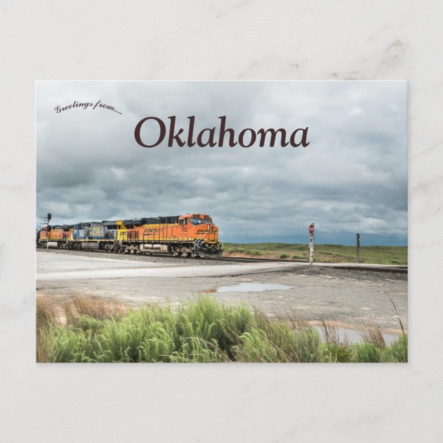 Train in Oklahoma on a Cloudy Day Vykort (Framsida)