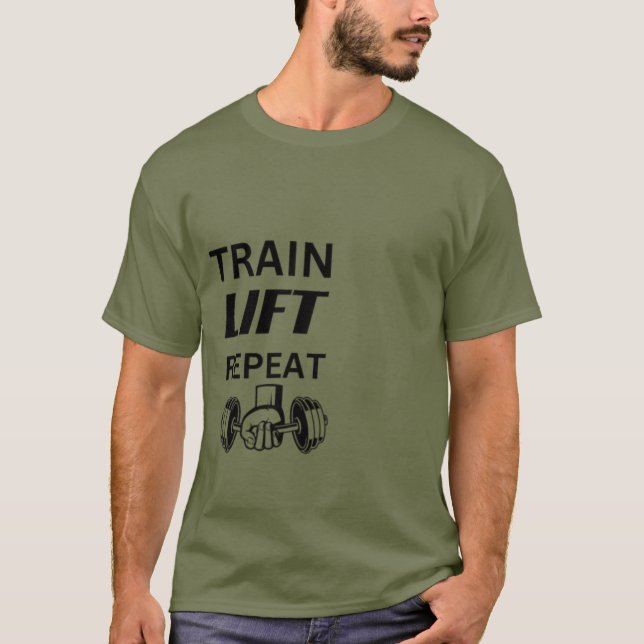 train lift repeat t shirt (Framsida)