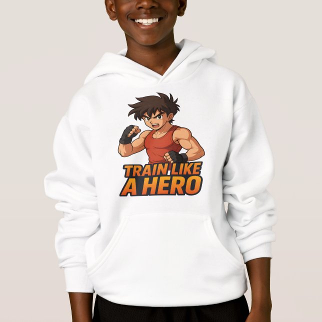 Train Like a Hero Fitness Illustration T-Shirt (Framsida)