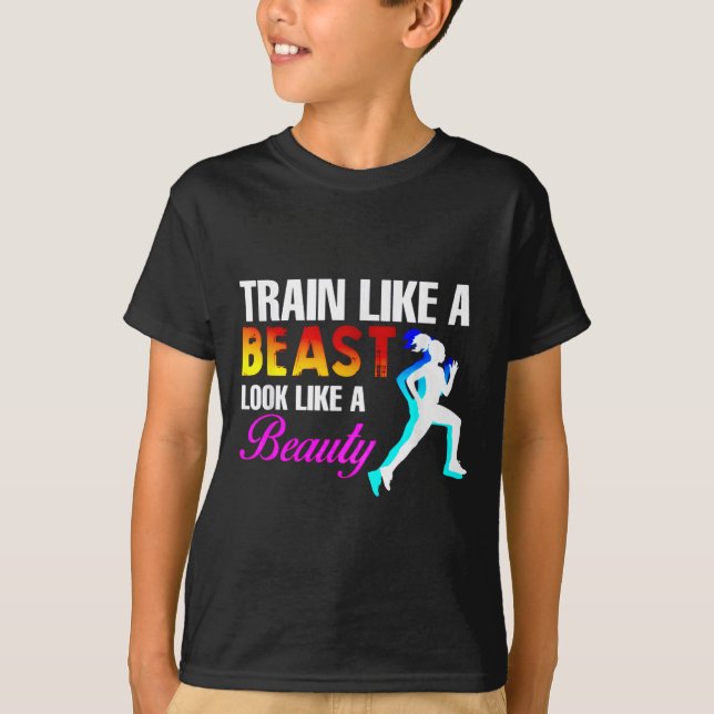 Train Like A Look Like A Beauty Fitness  T Shirt (Framsida)