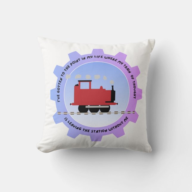 Train of thought has left the station without me kudde (Framsida)