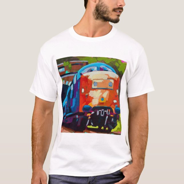 Train Painting - Gift for Train Enthusiasts T Shirt (Framsida)