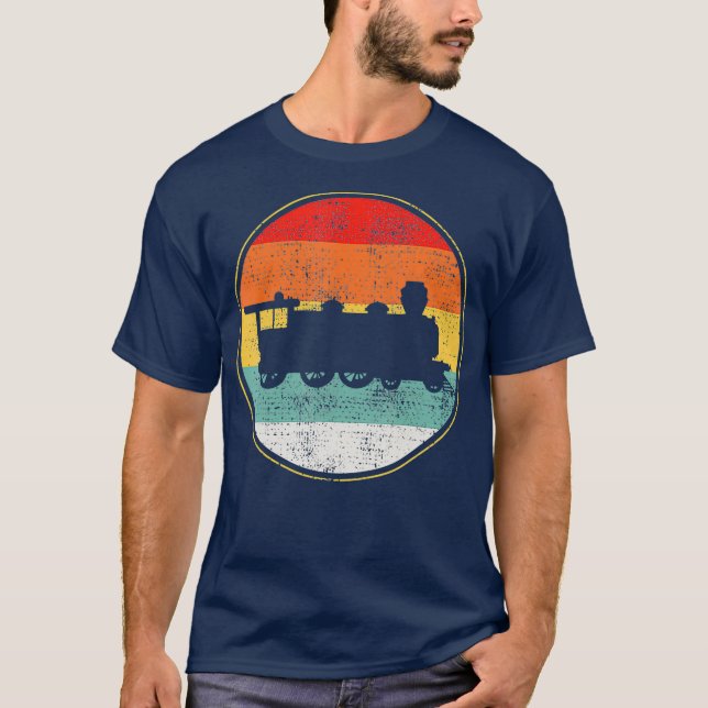 Train Railroad Retro Vintage T Shirt (Framsida)