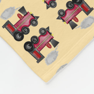 Train Trains Choo Choo Locomotive Fleecefilt