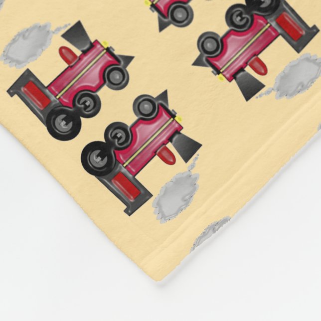 Train Trains Choo Choo Locomotive Fleecefilt (Hörn)