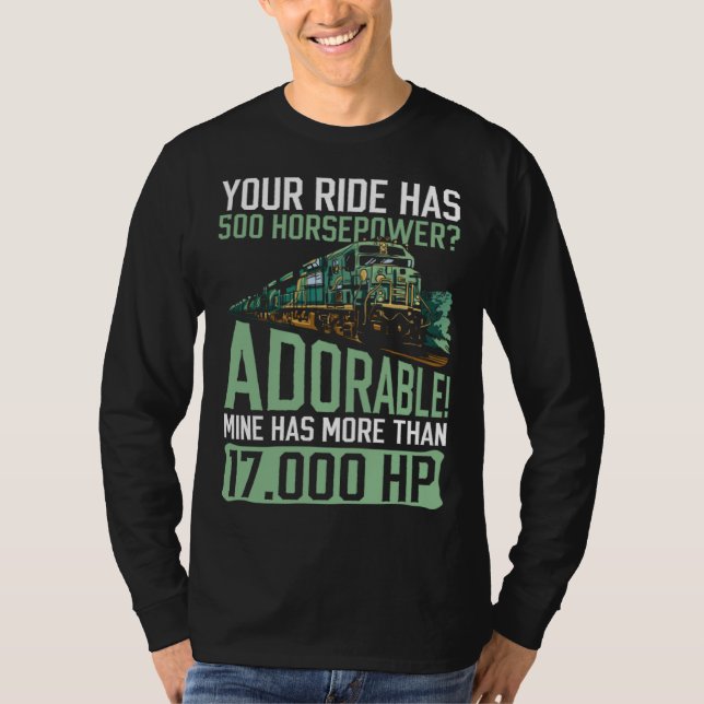 Train Worker And Railroad Worker Locomotive Engine T Shirt (Framsida)