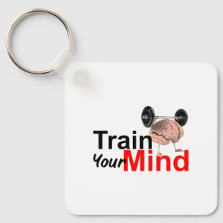 Train Your Mind Motivational Brain Workout Design Nyckelring