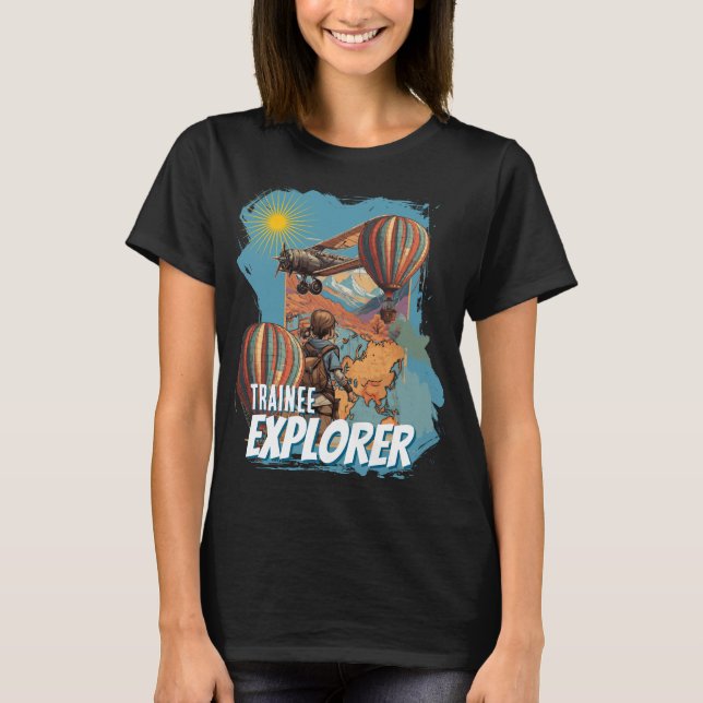 Trainee Explorer Adventure Flickas T Shirt (Framsida)