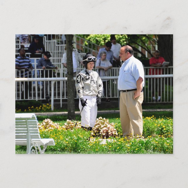 Trainer Gary Sciacca och Taylor Ris Vykort (Framsida)