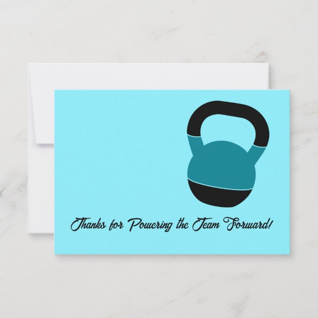 Trainer Kettlebell Landscape 3.5x5 Inch Thank You Anteckningskort (Framsida)