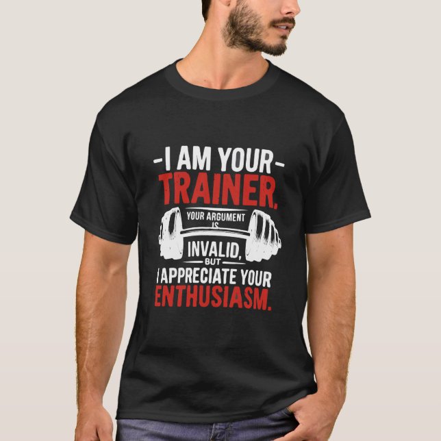 Trainer Logic - Funny Gym Motivation Tee for Fitne (Framsida)
