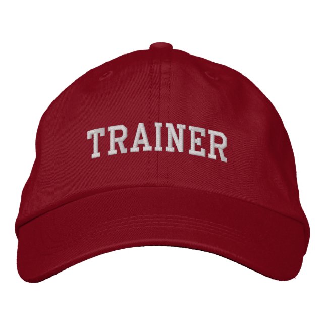 Trainer Red Anpassningsbar Embroired Baseball Hat Broderad Keps (Framsida)