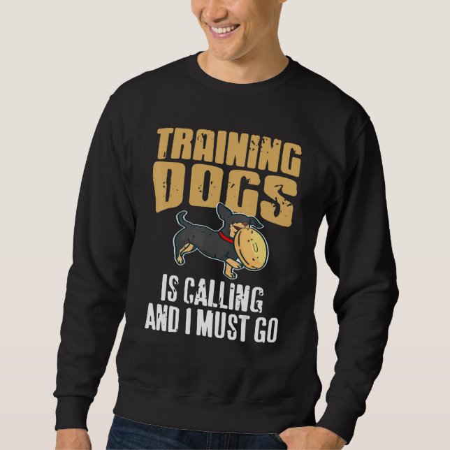 Training Dogs Is Calling & I Must Go Retro   Prese Lång Ärmad Tröja (Framsida)