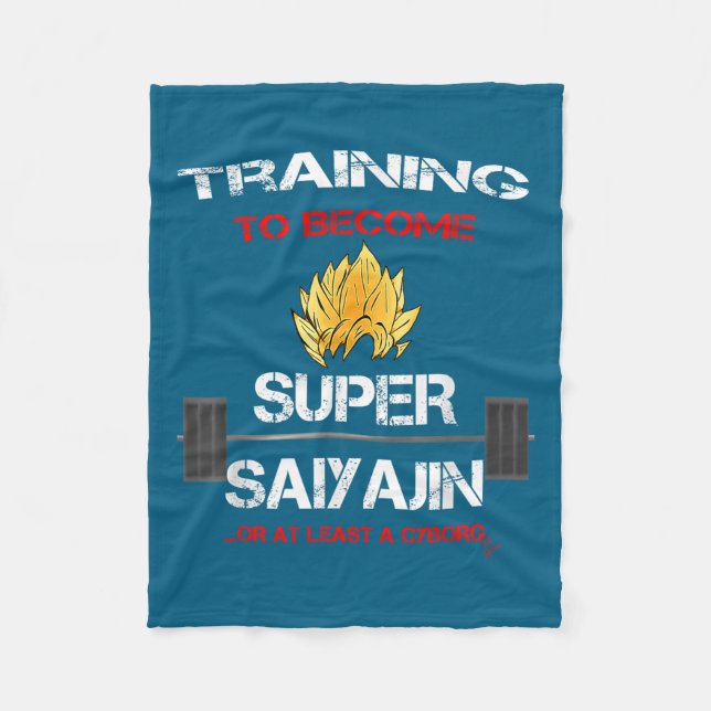 Training To Become A Super Saiyajin - Fun Fitness  Fleecefilt (Framsidan)