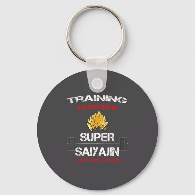 Training To Become A Super Saiyajin - Fun Fitness  Nyckelring (Framsida)
