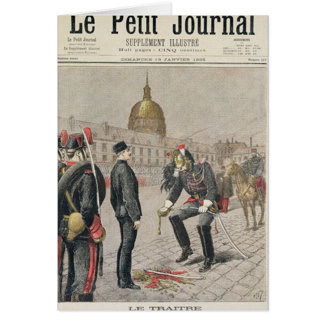 Traitoren degraderingen av Alfred Dreyfus Hälsningskort (Framsidan)