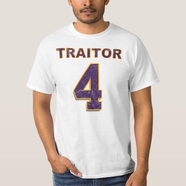 TRAITORskjorta för #4 Brett Favre Viking Tee (Framsida)