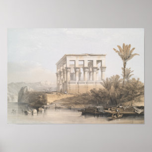 Trajans kiosk, hypaetralisklaan vid Philae Egypten Poster