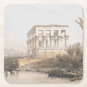 Trajans kiosk, hypaetralisklaan vid Philae Egypten Underlägg Papper Kvadrat
