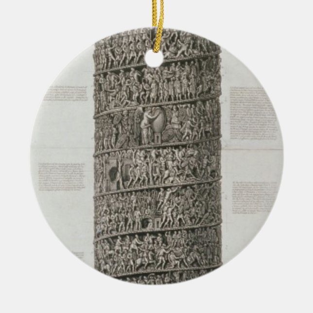Trajans kolonn (gravyr) julgransprydnad keramik (Framsidan)