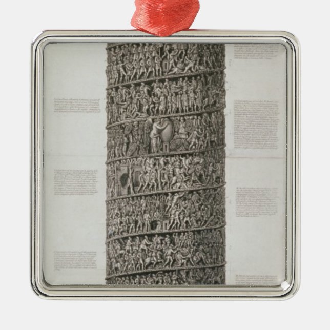 Trajans kolonn (gravyr) julgransprydnad metall (Framsidan)