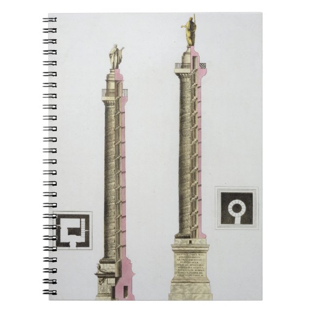 Trajans kolonn, Rome, från 'Le Kostymera Ancien et Anteckningsbok Med Spiral (Framsidan)