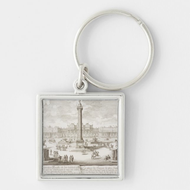 Trajans kvadrerar Rome, från 'Entwurf Fyrkantig Silverfärgad Nyckelring (Framsidan)