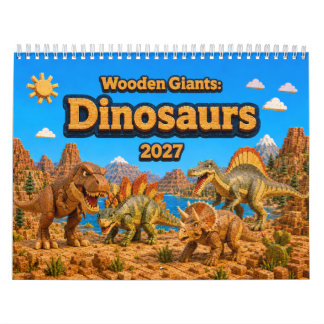 Träjättar: Dinosaurier 2027 | Färgrik Dinosaurie Kalender