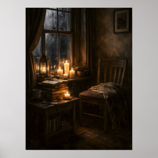 Tråkig stämningsfull läshörna mysig estetik poster