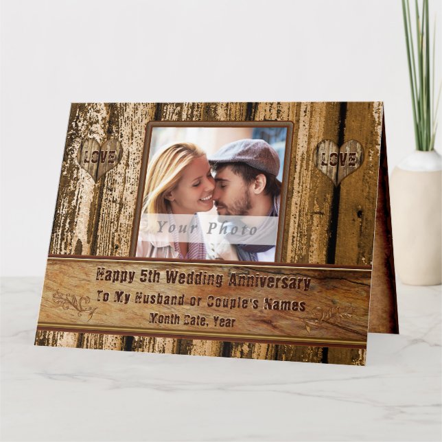 Träkiga 5-årsjubiléet för Make, BIG Kort (Framsida)