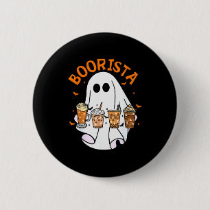 Tråkiga Barista Spöke Kaffe Halloween Skum Säsong Knapp
