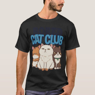 Tråkiga kattklubben roliga grumma katter tecknad s t shirt