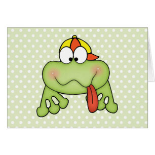 Tråkigt Cute Boy Grod-kort OBS Kort